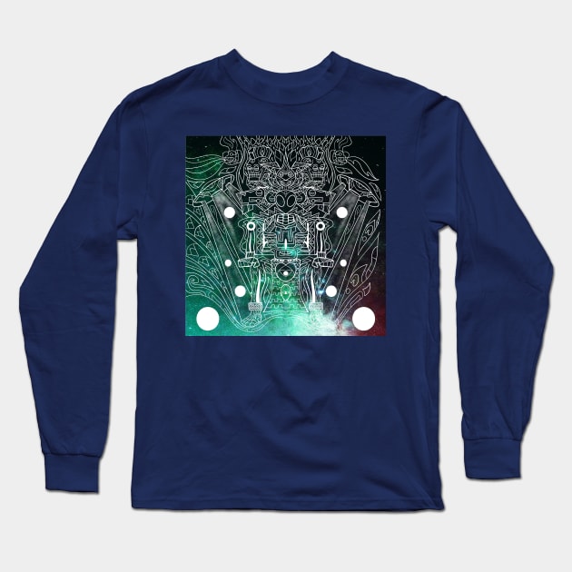 ancient mictlan alien throne ecopop Long Sleeve T-Shirt by jorge_lebeau